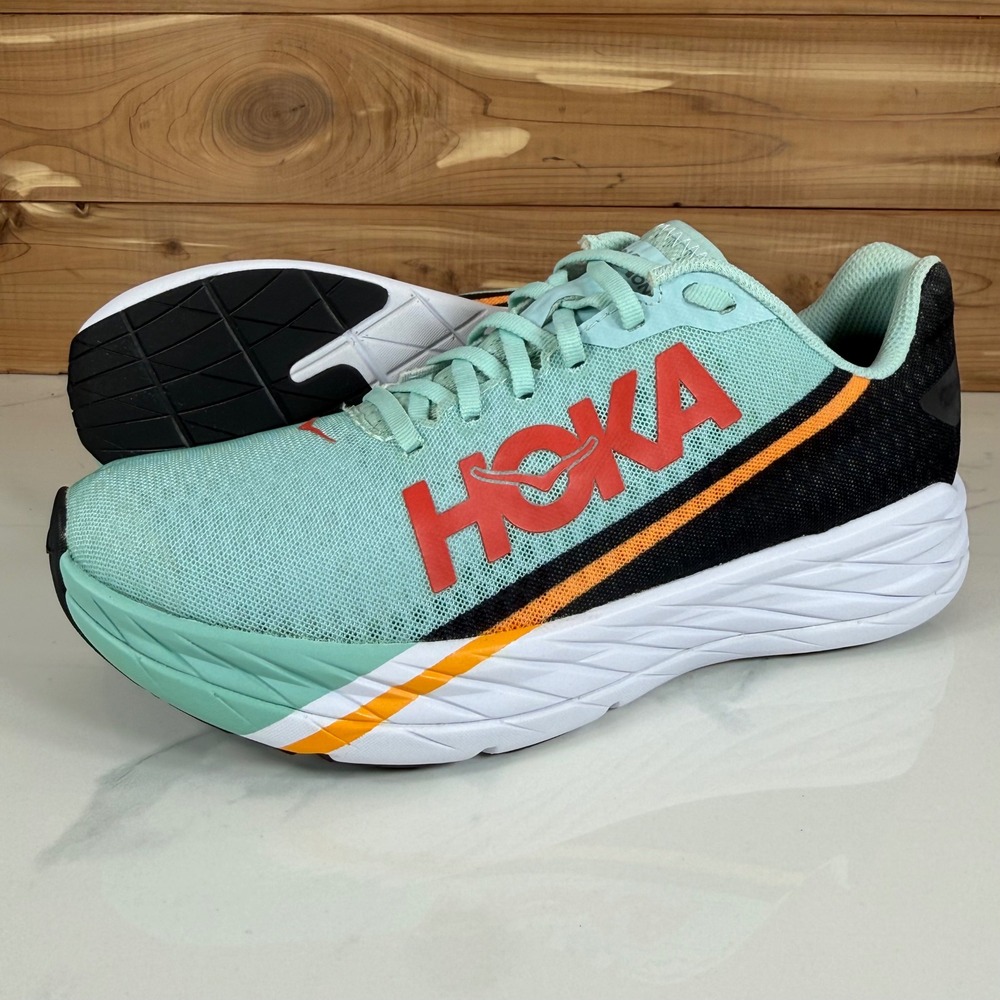 Hoka Rocket X Eggshell Blue Black Running Shoes 1113532 Unissex Mens 9 Womens 10